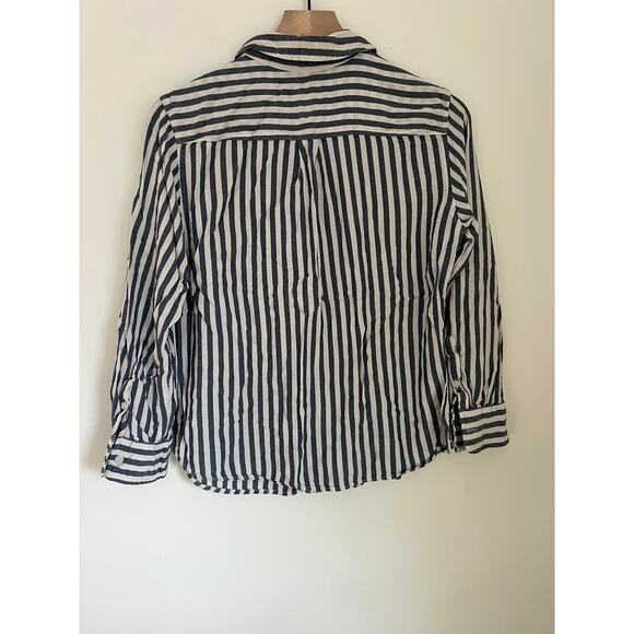 Ava & Viv Striped Long Sleeve Button Up Blouse - Picture 3 of 3